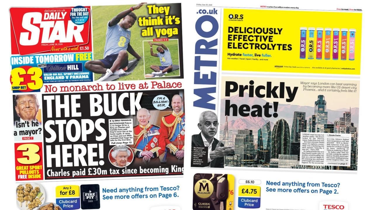 The Papers: 'The buck stops here!' and 'Prickly heat!'