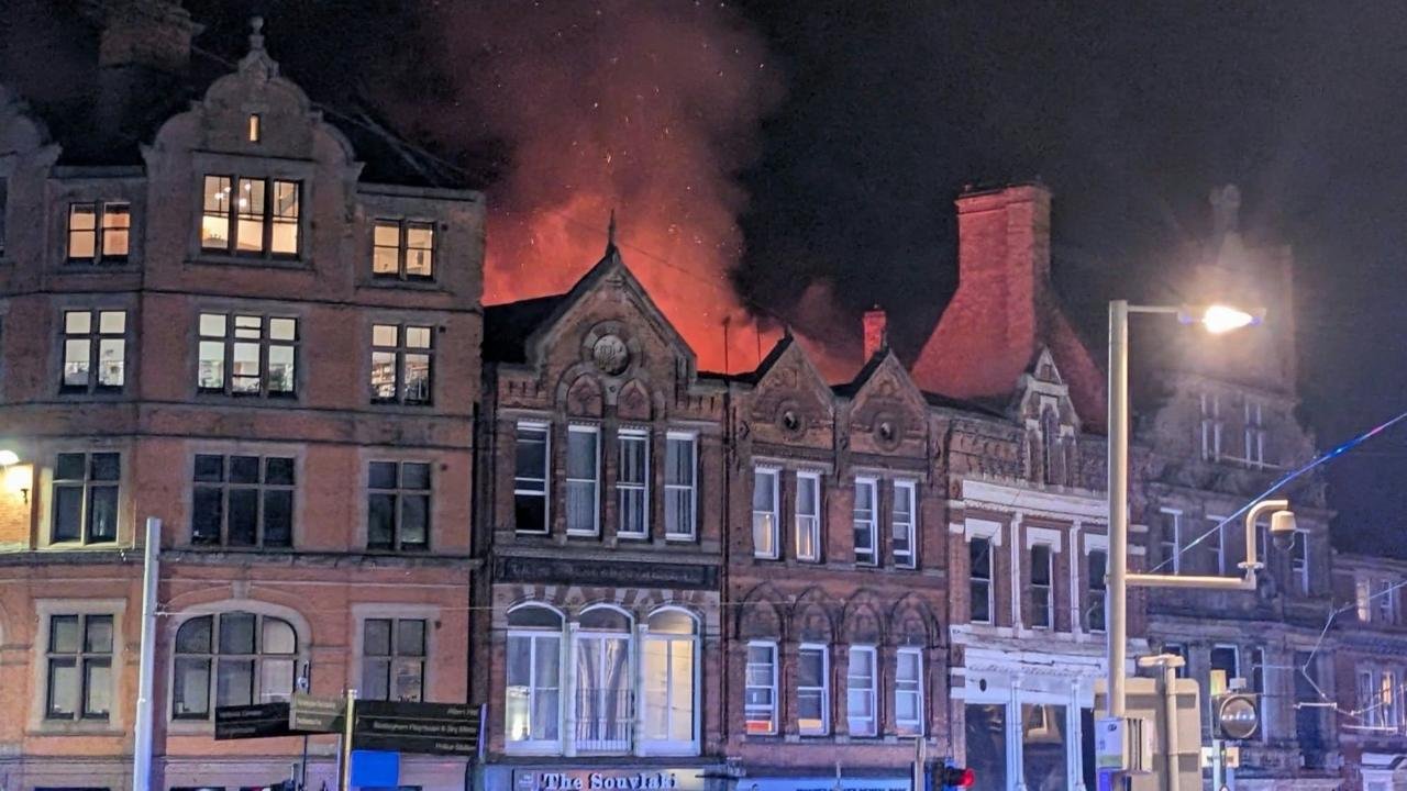 Major fire breaks out at Nottingham city centre property